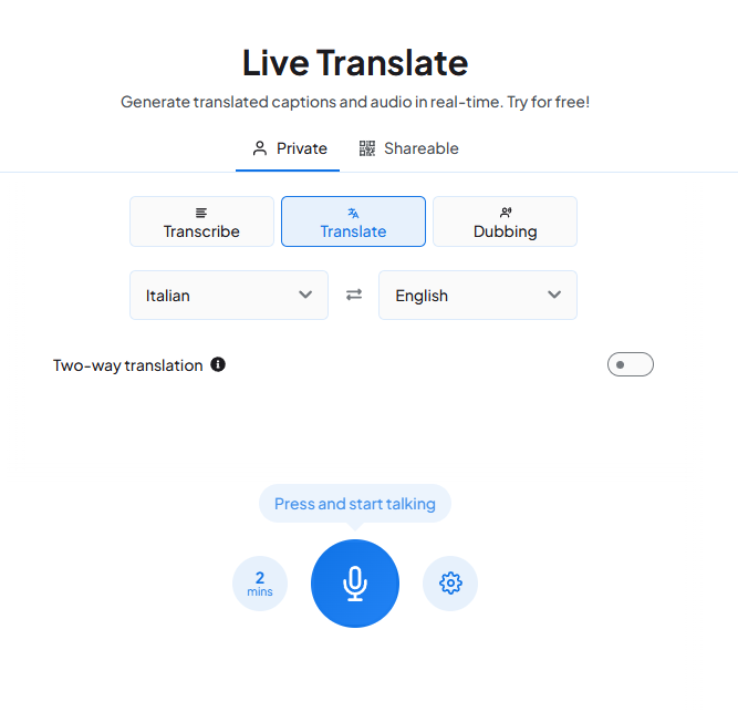 Maestra's live translator